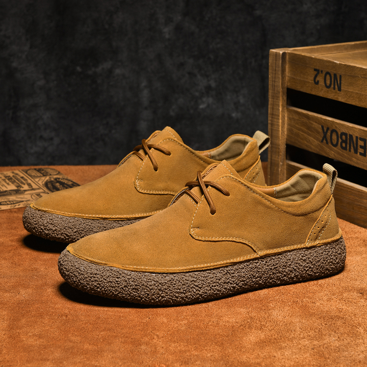 Adrian | Buty Oxford Zamszowe Męskie Sznurowane