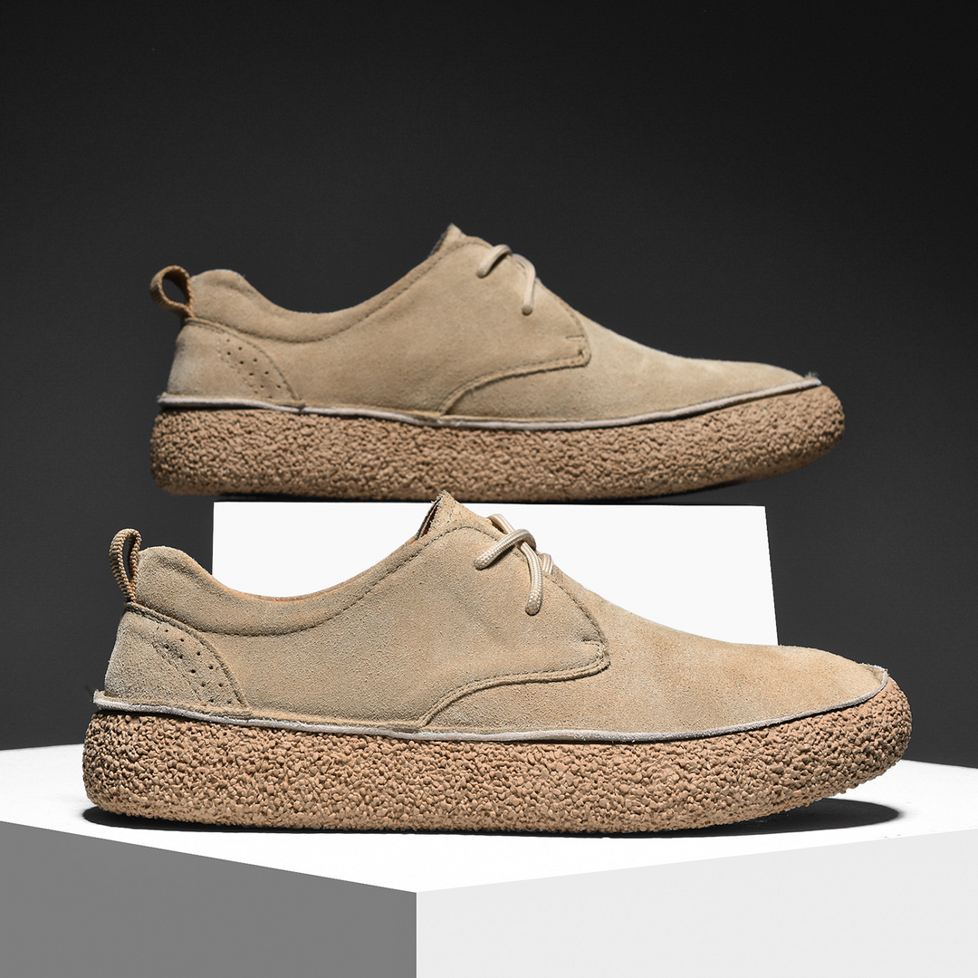Adrian | Buty Oxford Zamszowe Męskie Sznurowane