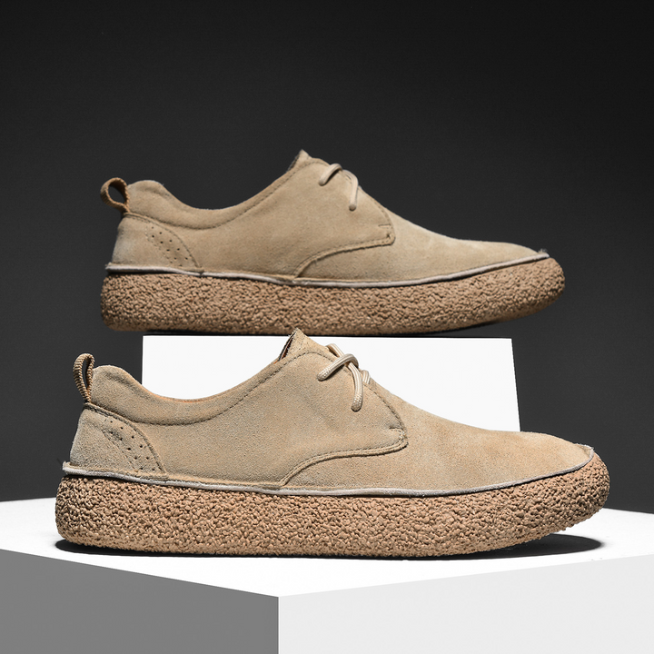 Adrian | Buty Oxford Zamszowe Męskie Sznurowane
