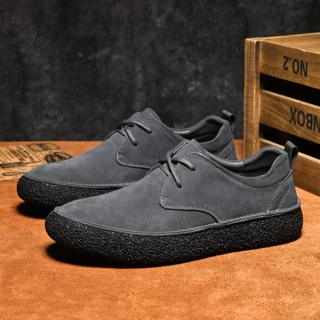 Adrian | Buty Oxford Zamszowe Męskie Sznurowane