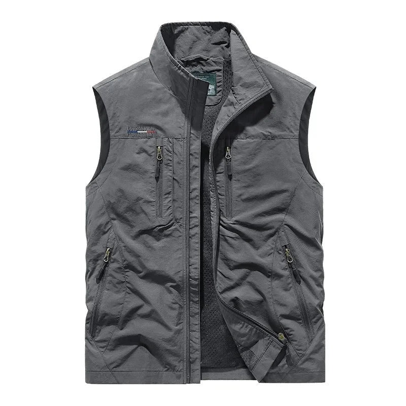 Adrian | Kamizelka Męska Wielokieszeniowa Softshell z Zamkiem