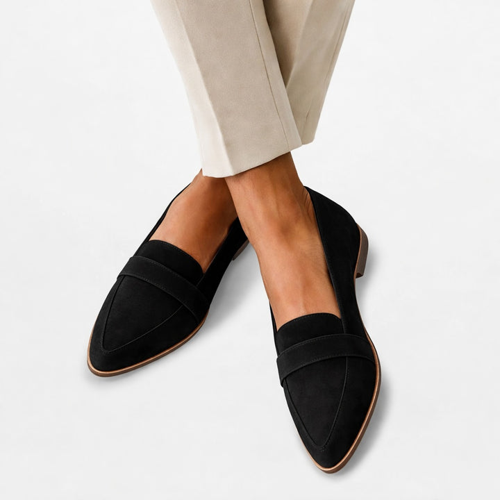 Agata | Buty Oxford Zamszowe Damskie Spiczasty Nosek