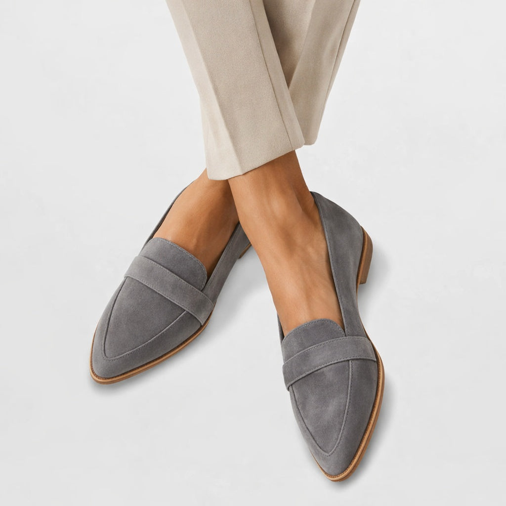 Agata | Buty Oxford Zamszowe Damskie Spiczasty Nosek
