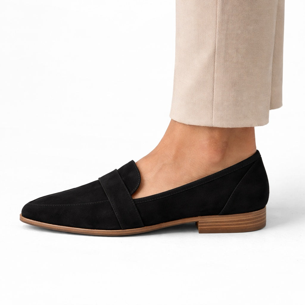 Agata | Buty Oxford Zamszowe Damskie Spiczasty Nosek
