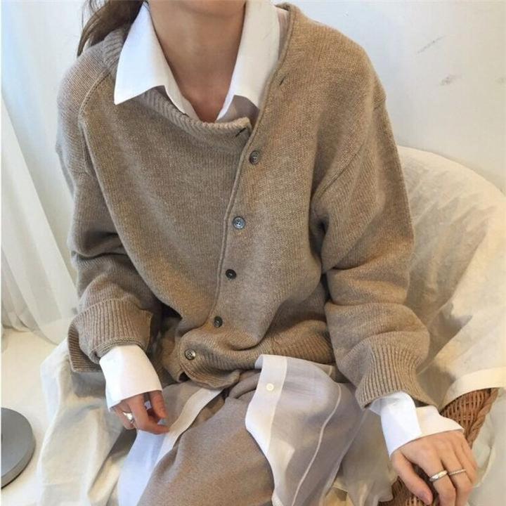 Agata | Sweter Kaszmirowy Rozpinany Damski Oversize Dzianina
