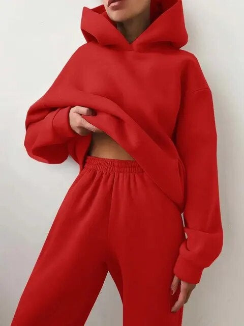 Aleksandra | Dres Komplet Damski z Kapturem Oversize