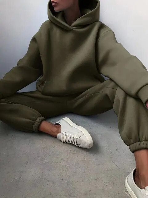 Aleksandra | Dres Komplet Damski z Kapturem Oversize