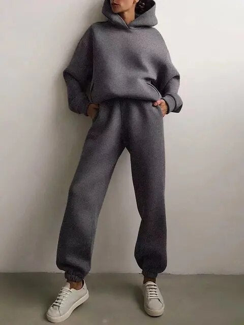 Aleksandra | Dres Komplet Damski z Kapturem Oversize