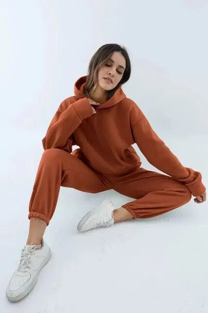 Aleksandra | Dres Komplet Damski z Kapturem Oversize