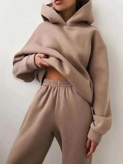 Aleksandra | Dres Komplet Damski z Kapturem Oversize