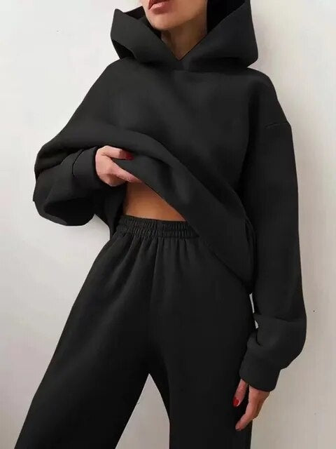 Aleksandra | Dres Komplet Damski z Kapturem Oversize