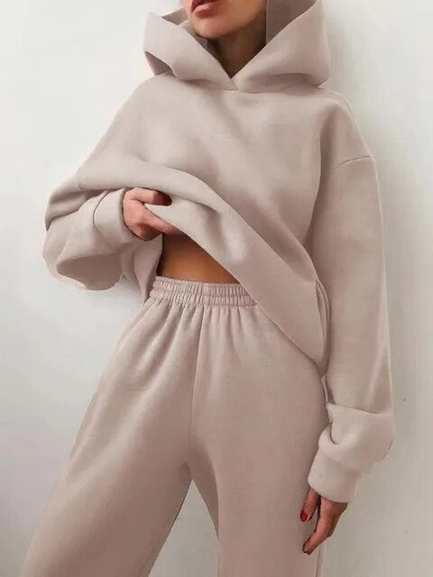 Aleksandra | Dres Komplet Damski z Kapturem Oversize