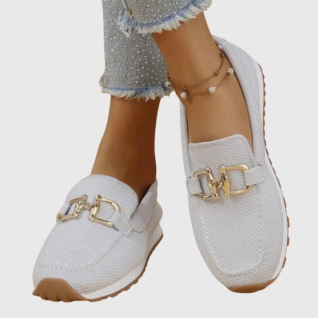 Aleksandra | Loafersy Damskie na Platformie z Klamrą Buty na Jesień Damskie