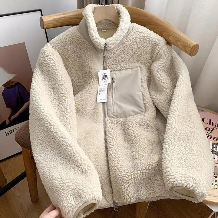 Amelia | Kurtka Baranek Damska Zimowa Oversize Zamek
