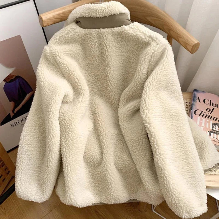 Amelia | Kurtka Baranek Damska Zimowa Oversize Zamek