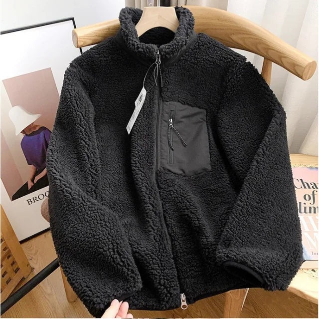 Amelia | Kurtka Baranek Damska Zimowa Oversize Zamek