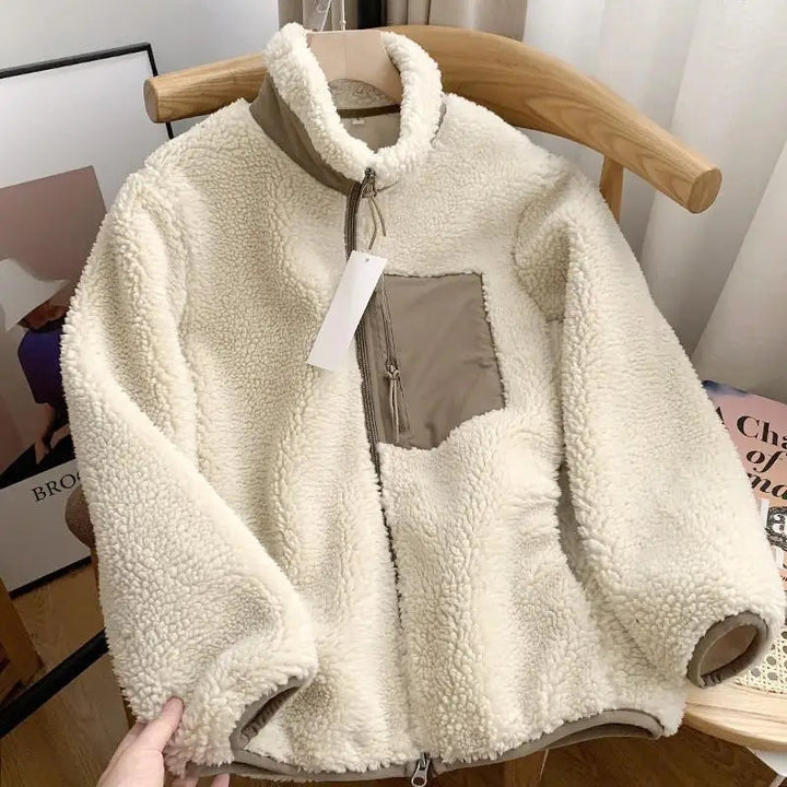 Amelia | Kurtka Baranek Damska Zimowa Oversize Zamek