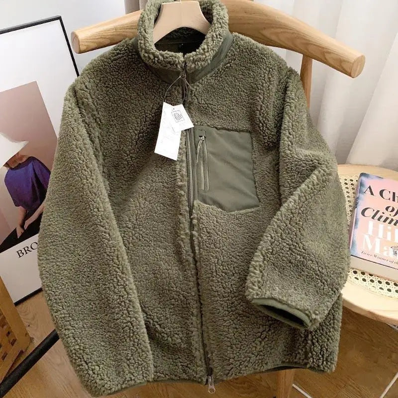Amelia | Kurtka Baranek Damska Zimowa Oversize Zamek