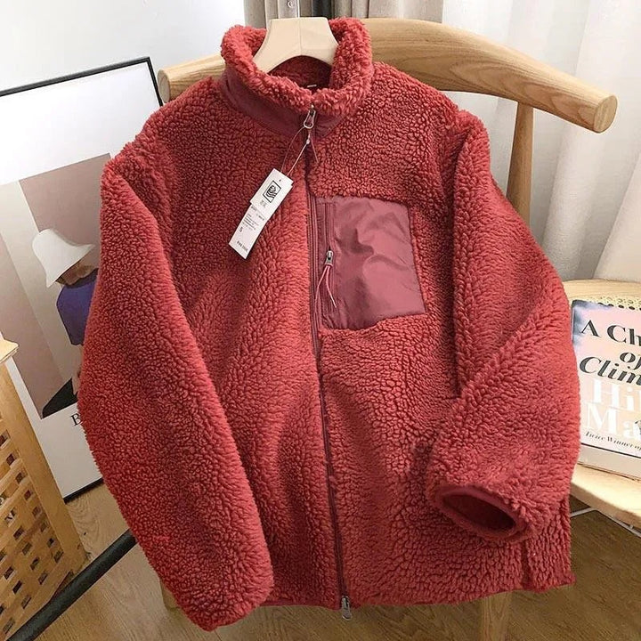 Amelia | Kurtka Baranek Damska Zimowa Oversize Zamek