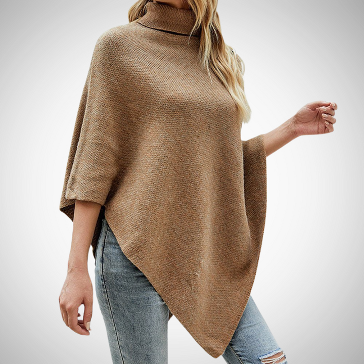 Celina | Poncho z Dzianiny Damskie Golf Guziki