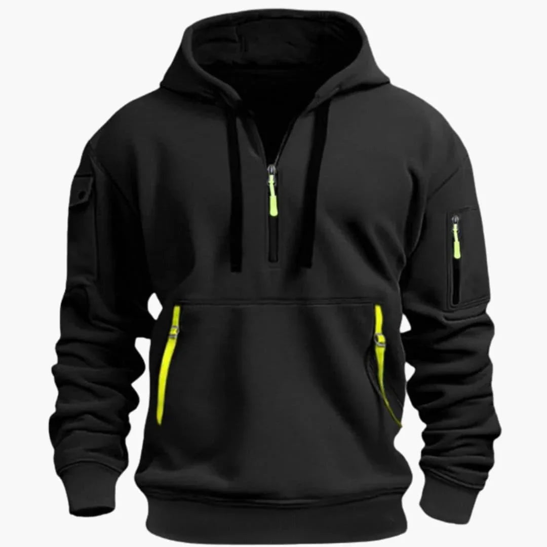 Damian | Bluza z Kapturem Męska na Zamek Wielokieszeniowa