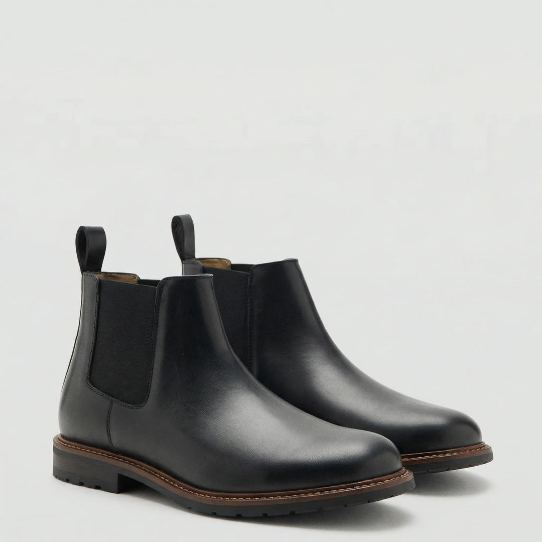 Dariusz | Chelsea Boots Męskie Skórzane Elastyczny Klin