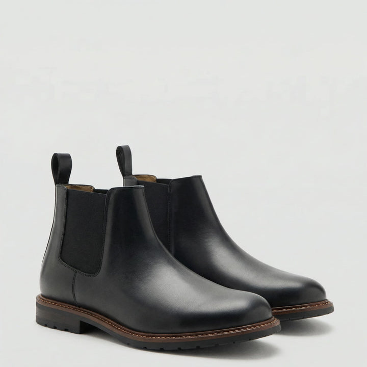Dariusz | Chelsea Boots Męskie Skórzane Elastyczny Klin