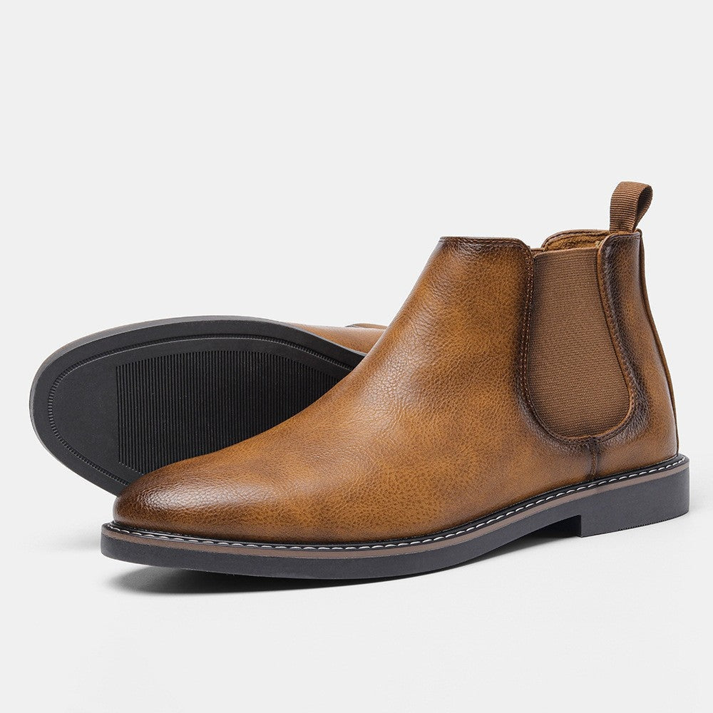 Dariusz | Chelsea Boots Męskie Skórzane Elastyczny Klin