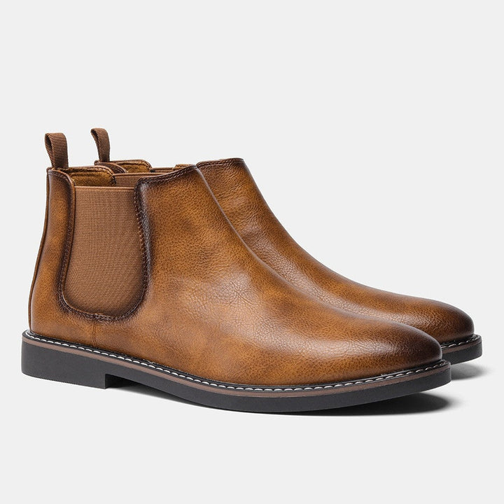 Dariusz | Chelsea Boots Męskie Skórzane Elastyczny Klin