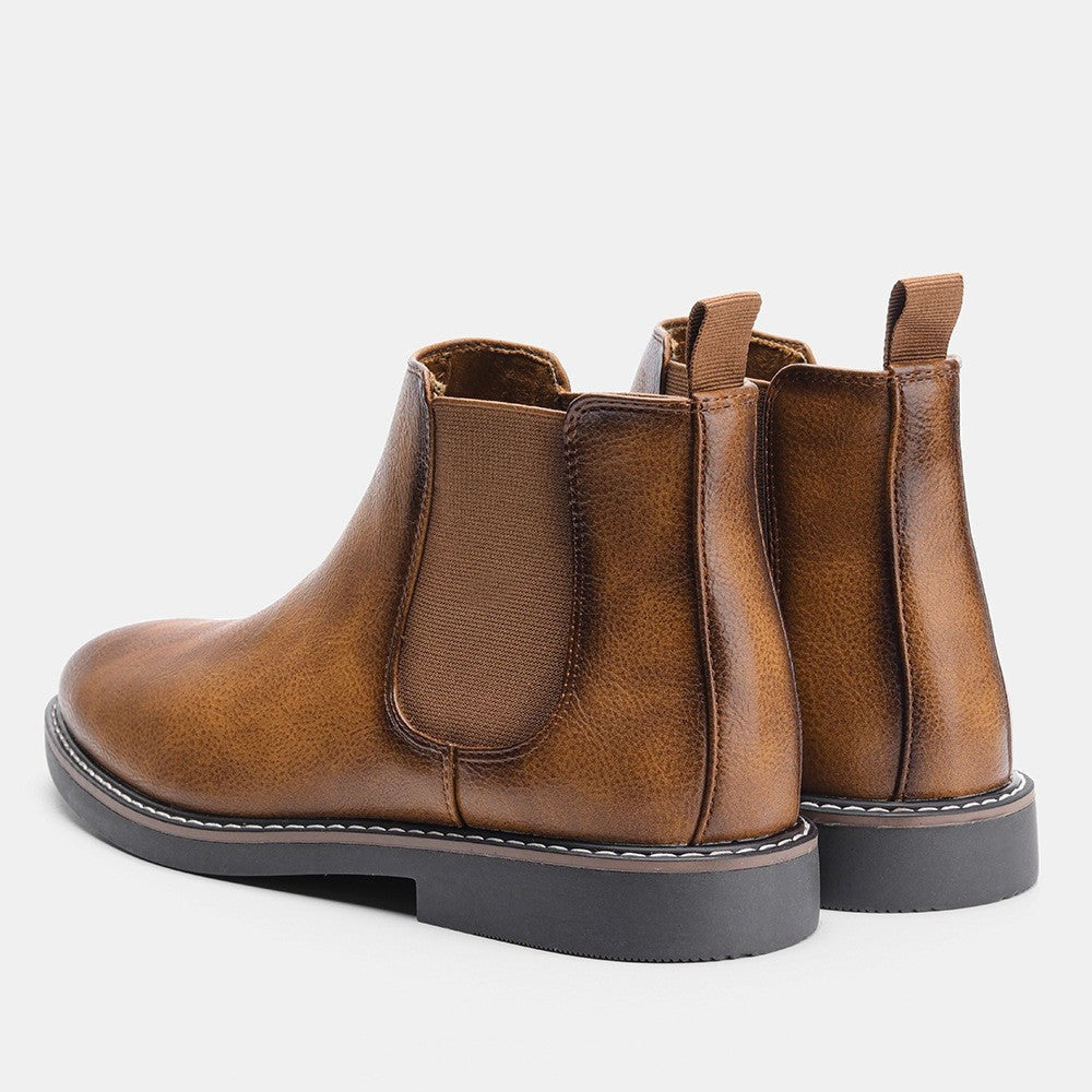Dariusz | Chelsea Boots Męskie Skórzane Elastyczny Klin