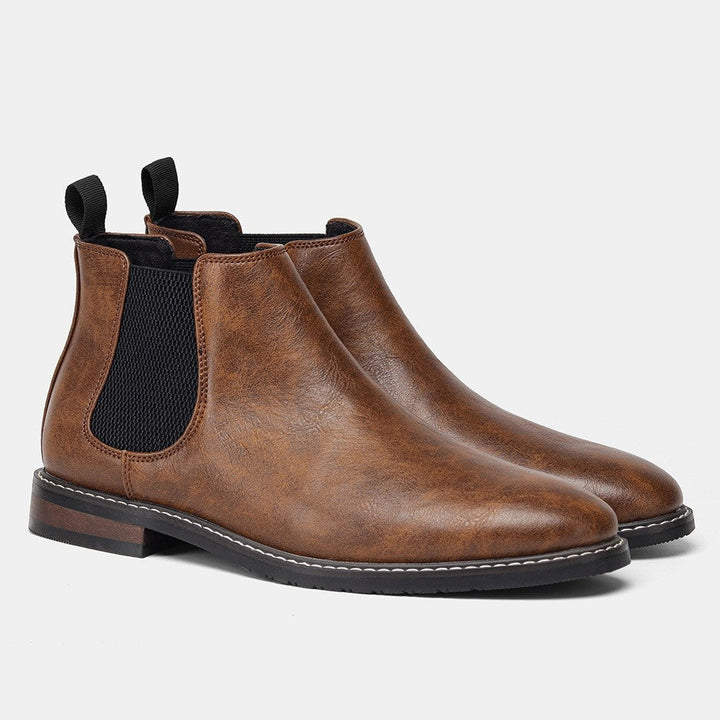 Dariusz | Chelsea Boots Męskie Skórzane Elastyczny Klin