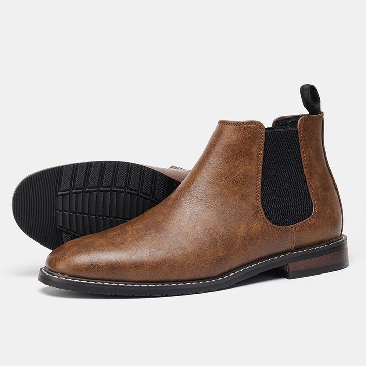 Dariusz | Chelsea Boots Męskie Skórzane Elastyczny Klin