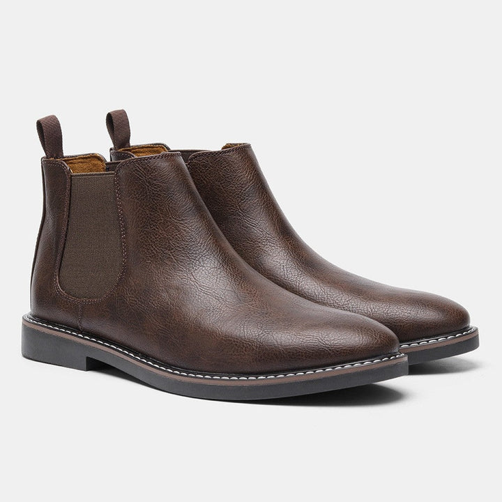Dariusz | Chelsea Boots Męskie Skórzane Elastyczny Klin