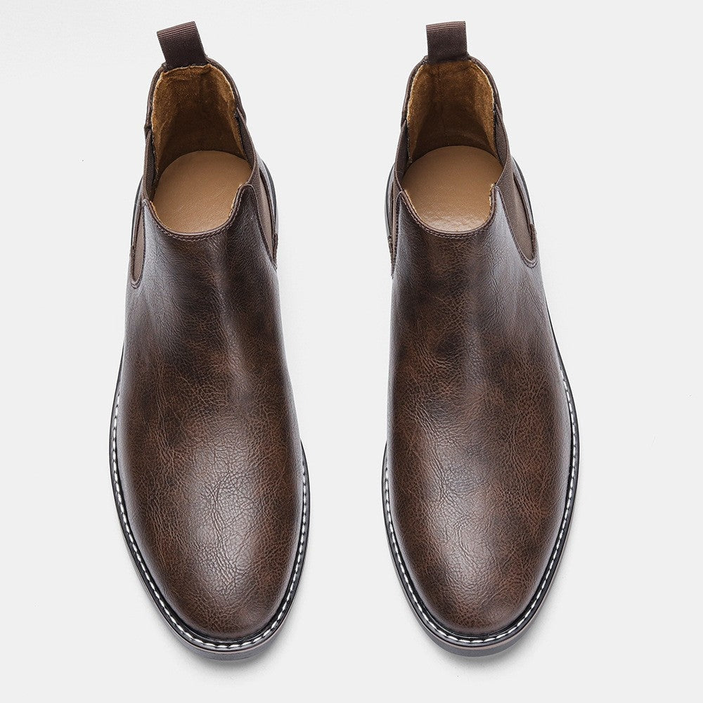 Dariusz | Chelsea Boots Męskie Skórzane Elastyczny Klin