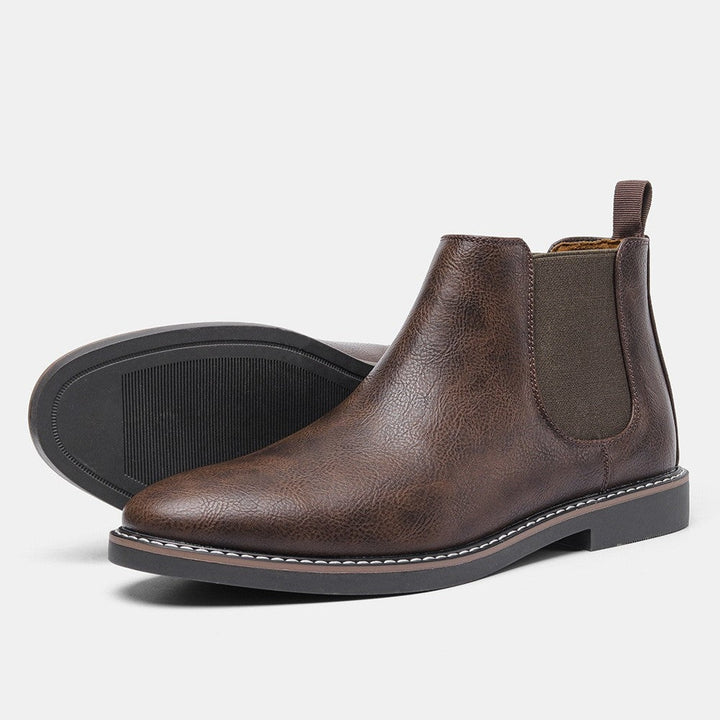 Dariusz | Chelsea Boots Męskie Skórzane Elastyczny Klin