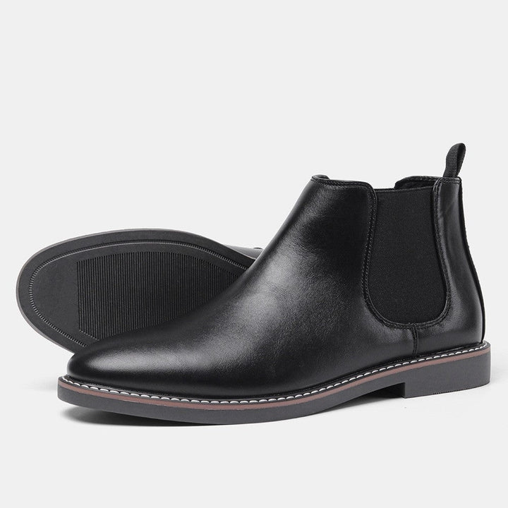 Dariusz | Chelsea Boots Męskie Skórzane Elastyczny Klin