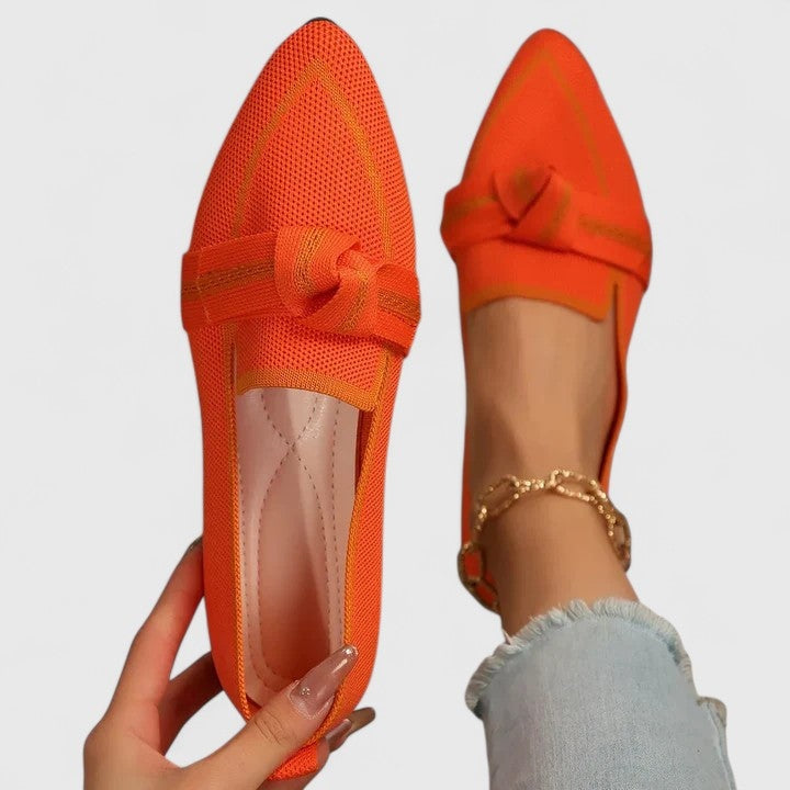 Dominika | Buty Damski na Jesień ze Spiczastym Noskiem i Węzłem