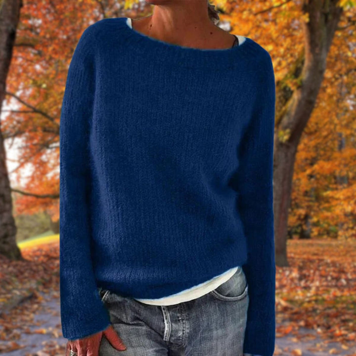 Dominika | Sweter Oversize Damski z Okrągłym Dekoltem Długi Rękaw
