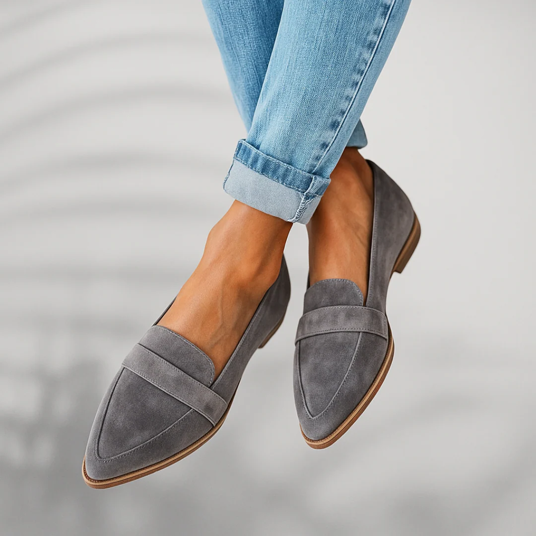 Ewa | Buty Zamszowe Damskie na Jesień Mokasyny Płaskie