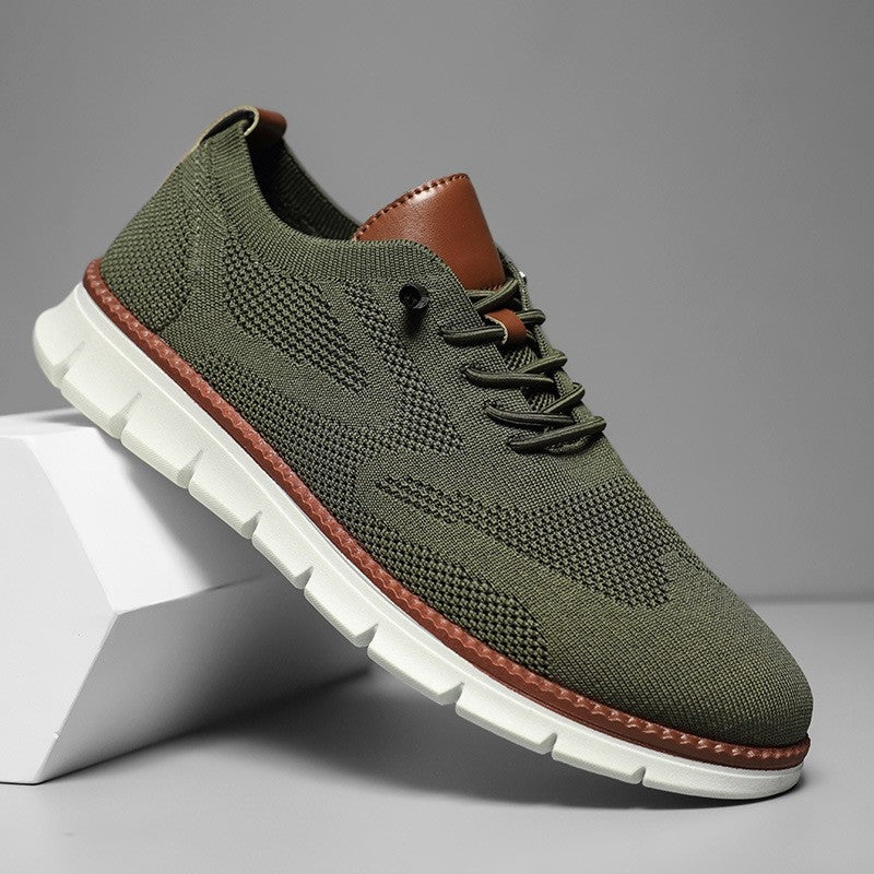 Filip | Sneakersy Męskie Dzianinowe na Lekkiej Podeszwie Sznurowane