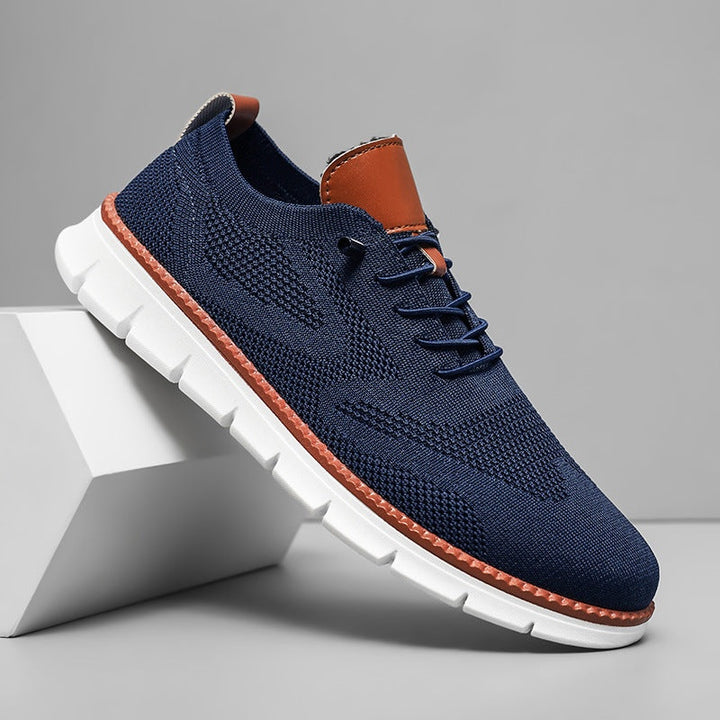 Filip | Sneakersy Męskie Dzianinowe na Lekkiej Podeszwie Sznurowane