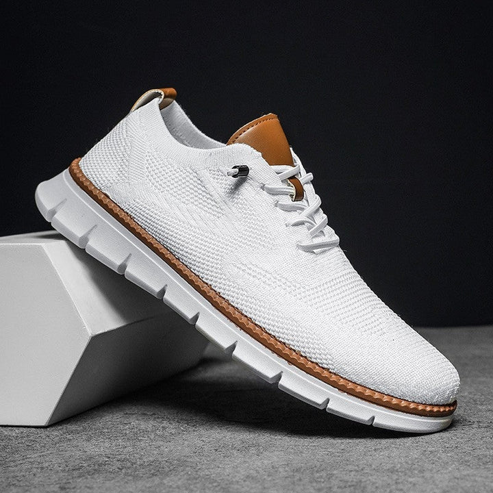 Filip | Sneakersy Męskie Dzianinowe na Lekkiej Podeszwie Sznurowane