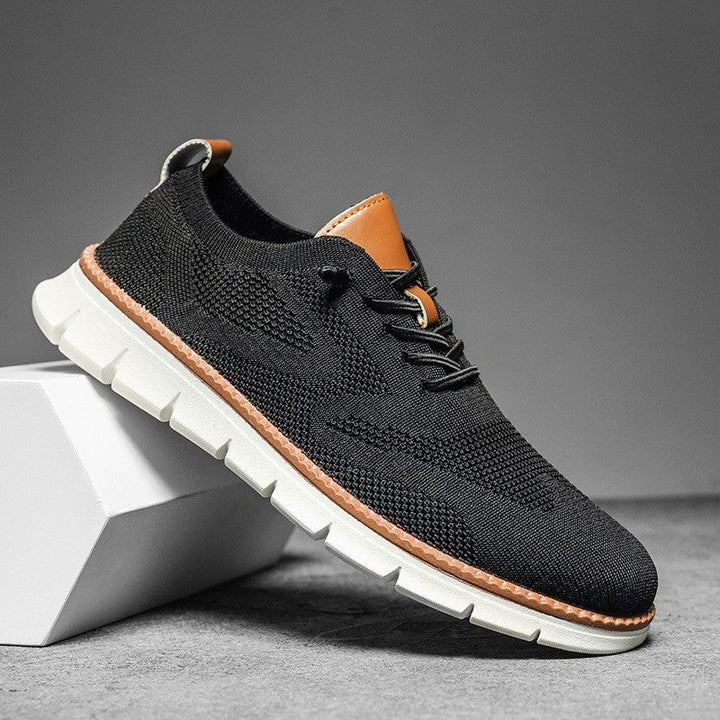 Filip | Sneakersy Męskie Dzianinowe na Lekkiej Podeszwie Sznurowane