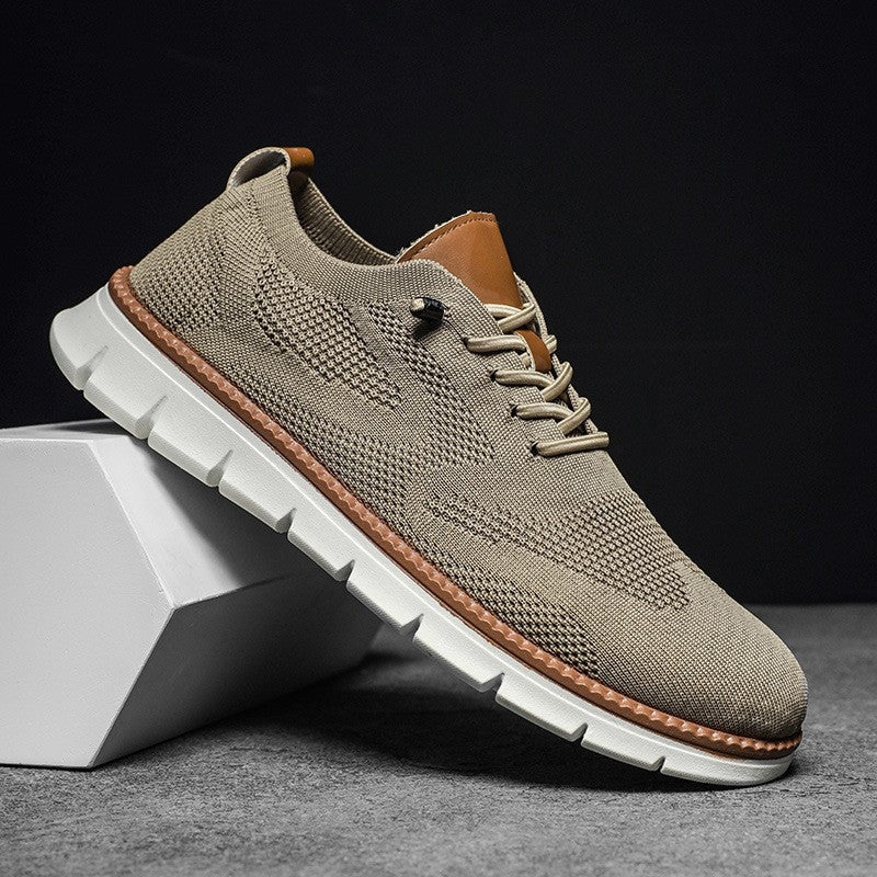 Filip | Sneakersy Męskie Dzianinowe na Lekkiej Podeszwie Sznurowane