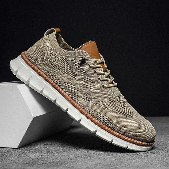 Filip | Sneakersy Męskie Dzianinowe na Lekkiej Podeszwie Sznurowane