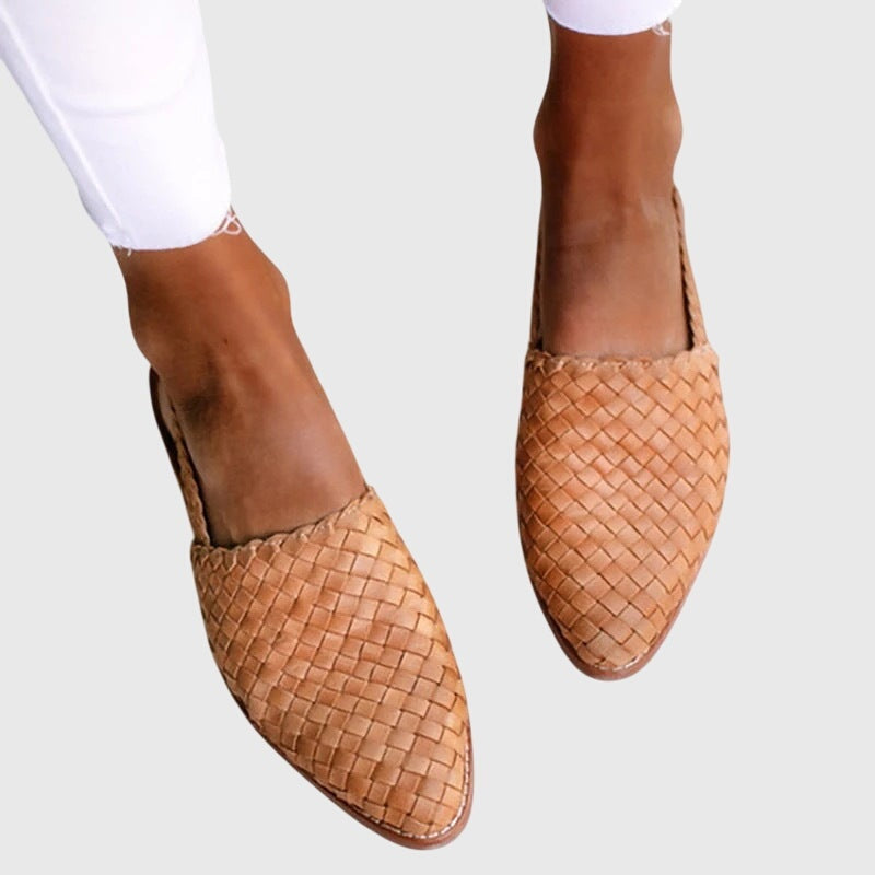 Hanna | Buty Oxford Damskie Plecionka Skórzane