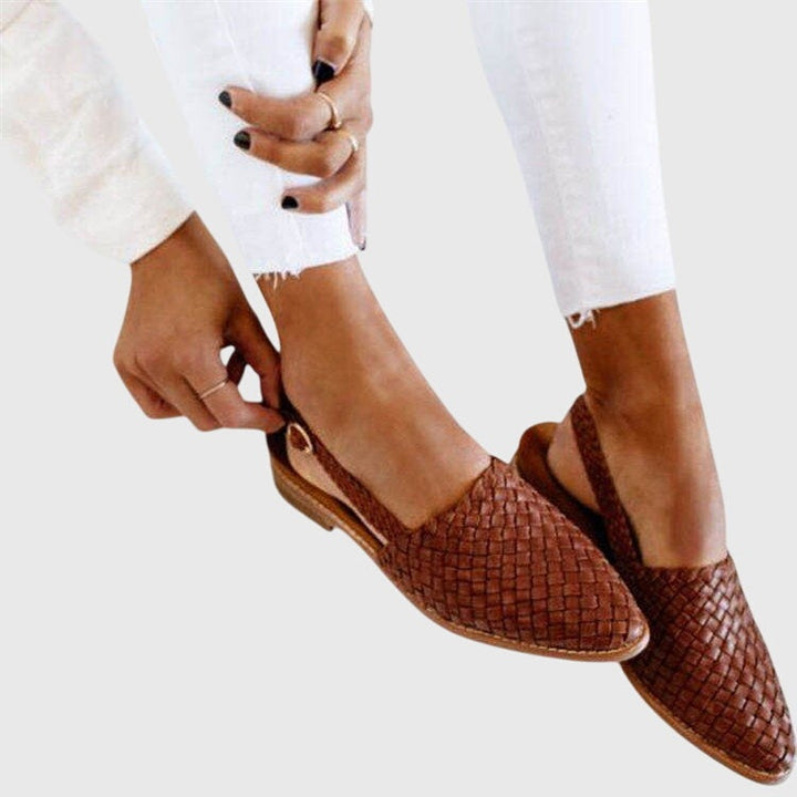 Hanna | Buty Oxford Damskie Plecionka Skórzane