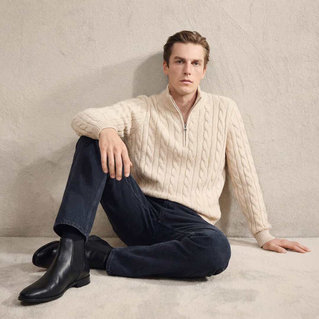Hubert | Chelsea Boots Skórzane Męskie Botki Płaskie