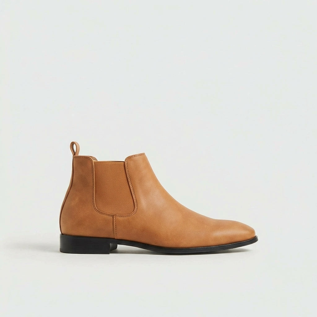 Hubert | Chelsea Boots Skórzane Męskie Botki Płaskie
