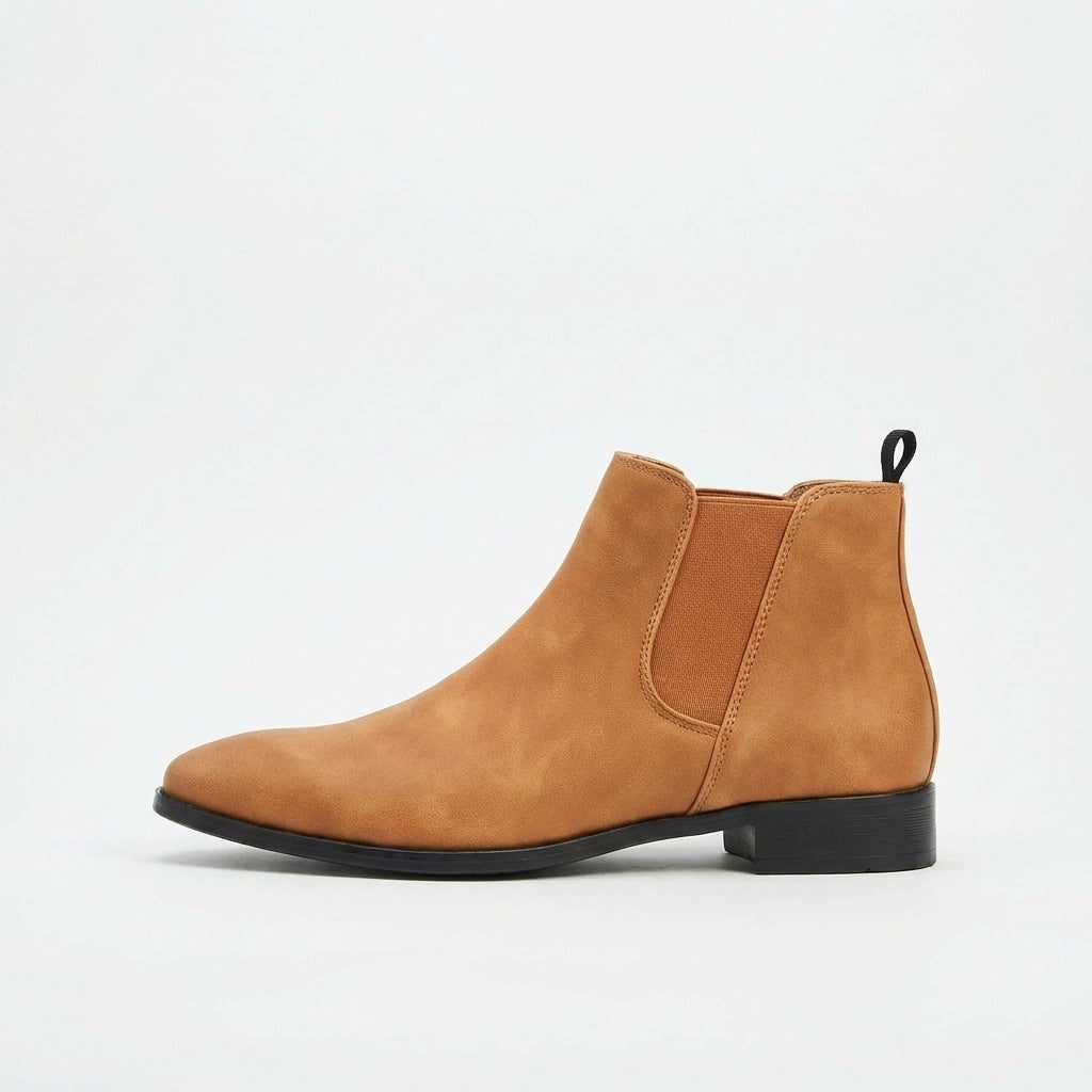 Hubert | Chelsea Boots Skórzane Męskie Botki Płaskie